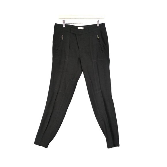 VINCE REVOLVE Patchwork Cargo Pants Womens SZ 4 Black Zip Pockets Neutral Office - Picture 1 of 11